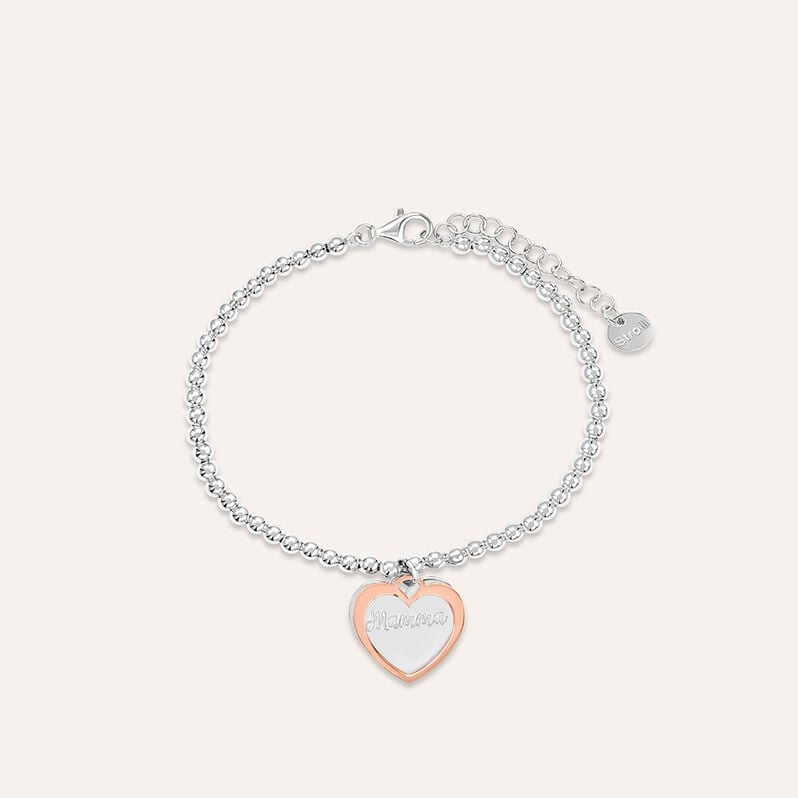 Bracciale Silver Collection Argento Bicolore Bianco / Rosa - Spannringe Damen | OROVIVO