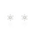 Damen Ohrstecker Weißgold 375 (9 Karat) Zirkonia Weiß Blume
