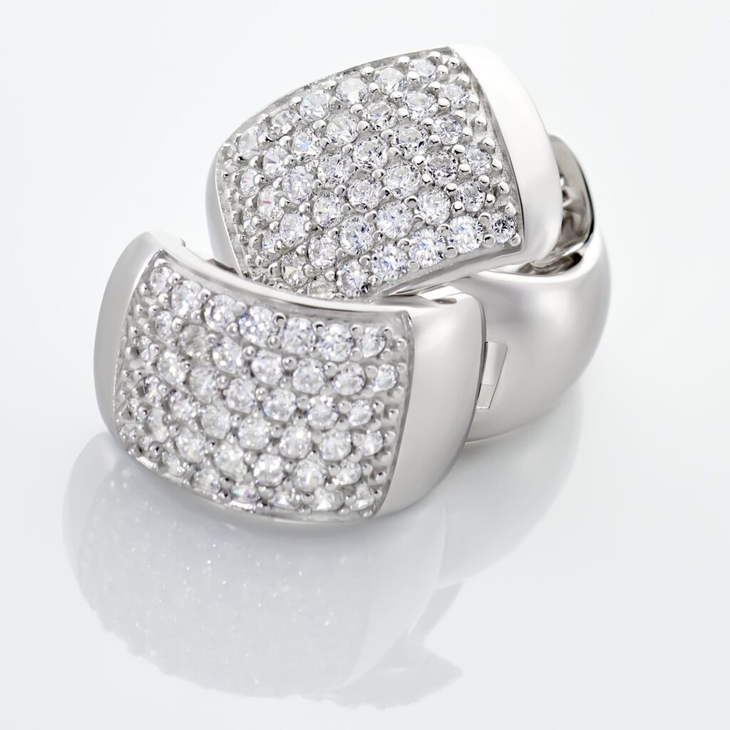 Damen Creolen Silber 925 Zirkonia Kerana 12,00mm  - Creolen Damen | OROVIVO