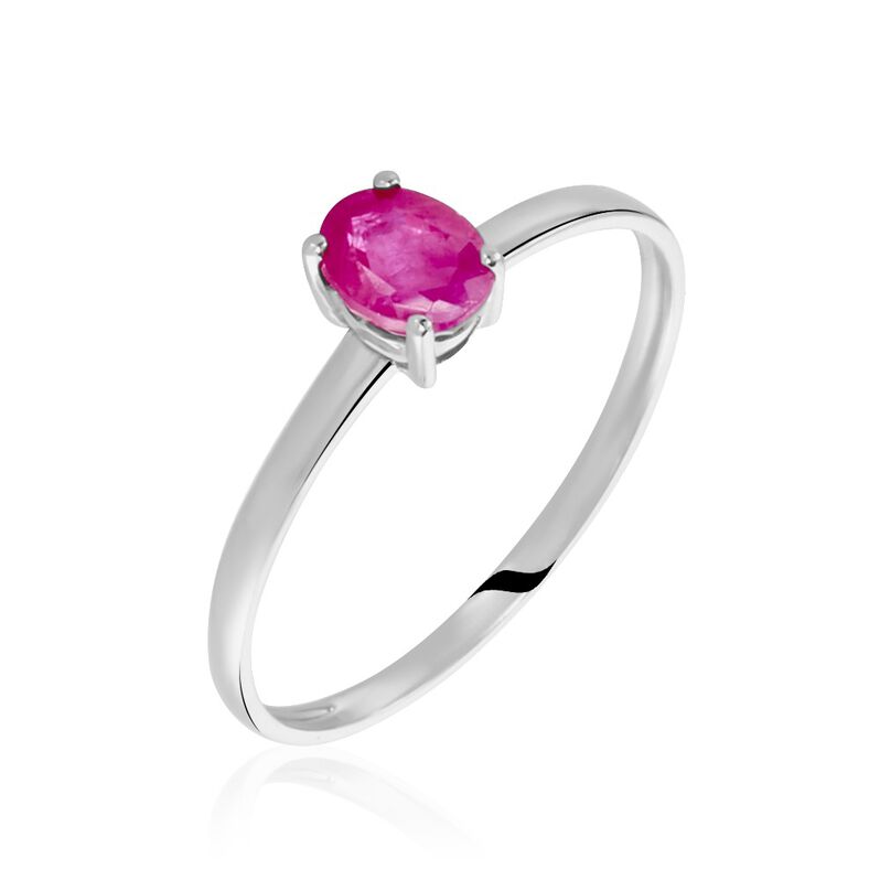 Bague Lily Or Blanc Rubis - Spannringe Damen | OROVIVO