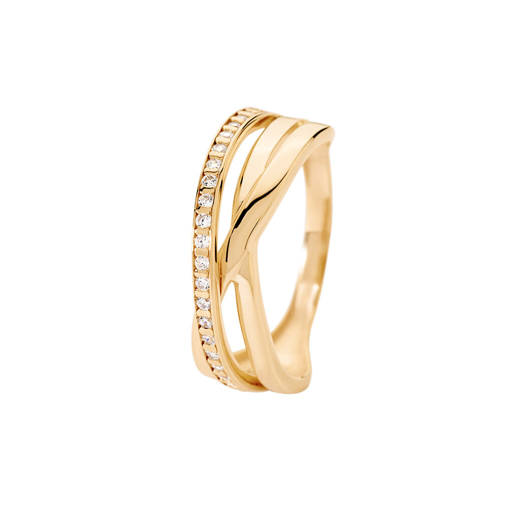 CHRISTY Damen Ring Gold 375 (9 Karat) Zirkonia Wei&szlig; 0,05 ct