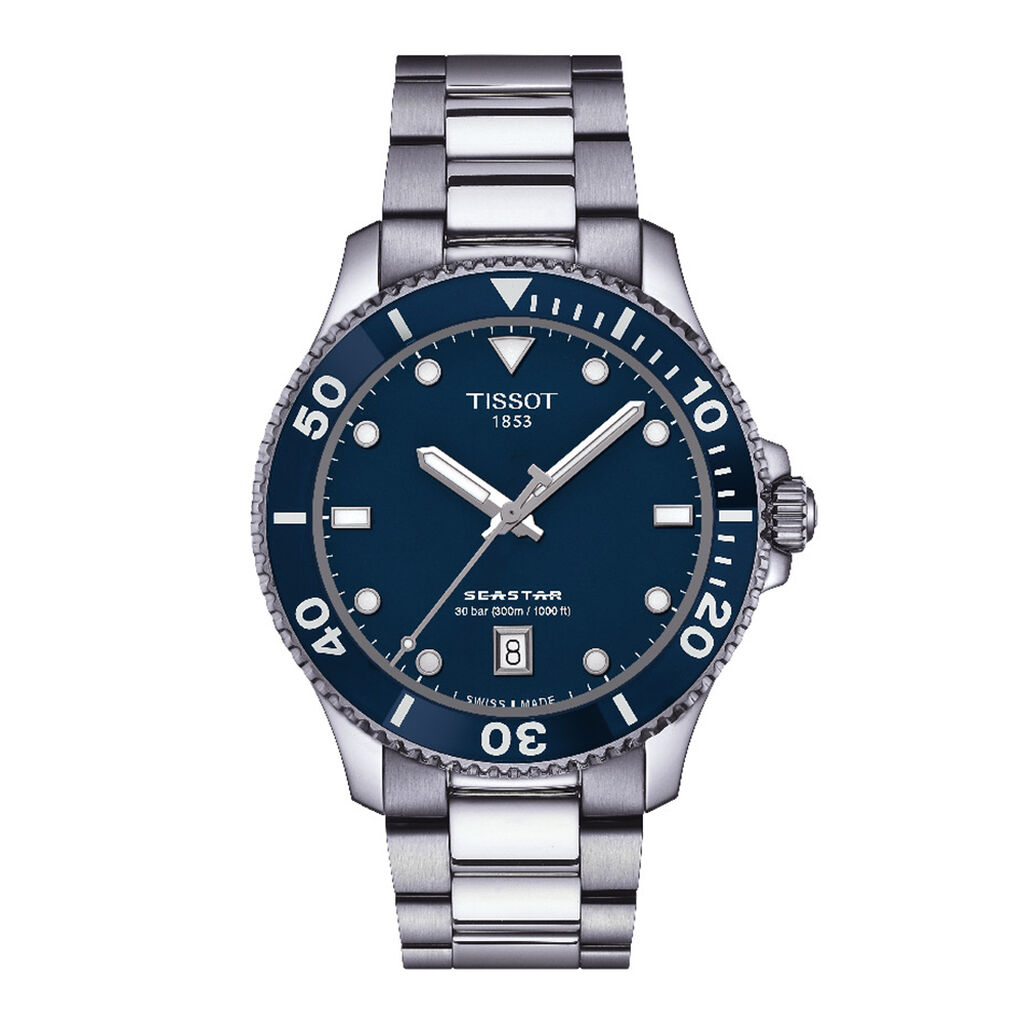 TISSOT Unisexuhr Tissot Seastar T1204101104100 Quarz, Uhr ohne Stein