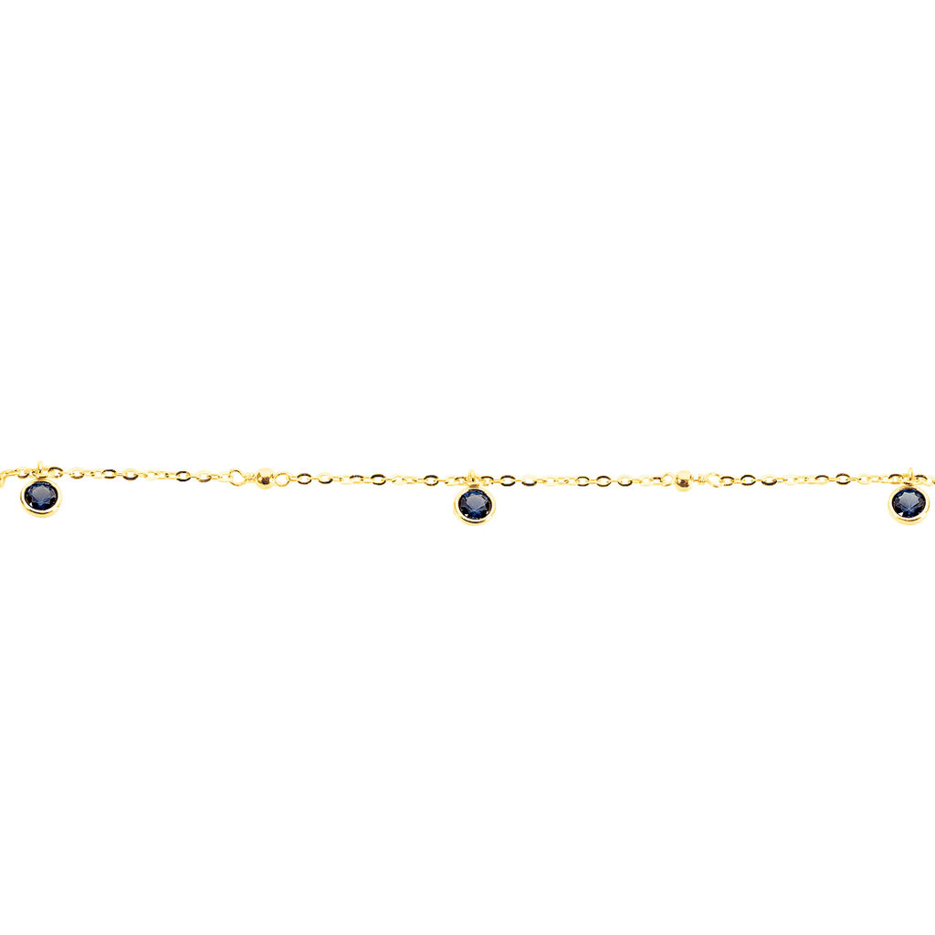 Damen Armband Gold 375 Zirkonia Blau Kreis Talila 1 - Armbänder mit Anhänger Damen | OROVIVO