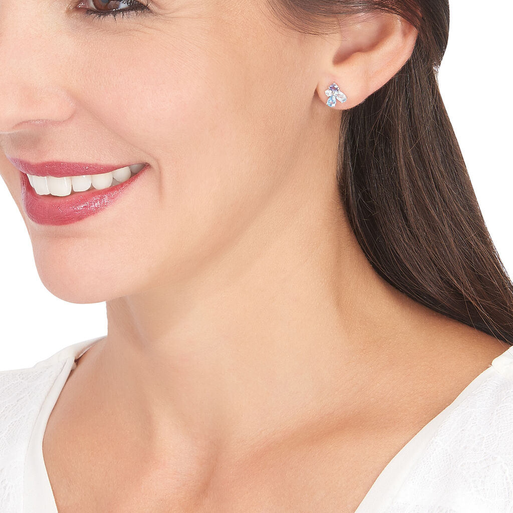 Boucles D'oreilles Or Weiss Doryne Puces - Spannringe Damen | OROVIVO