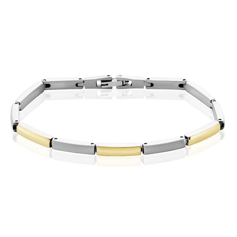 EMBER Damen Armband Titan Bicolor Gelb/Silber B 4 mm - Armbänder mit Anhänger Damen | OROVIVO