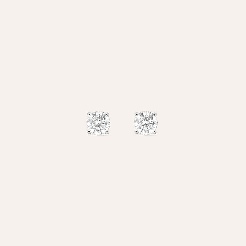 Orecchini Lobo Punto Luce Diamade Oro Bianco Diamante Lab-Grown - Spannringe Damen | OROVIVO