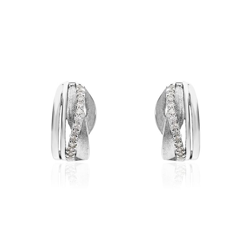 Damen Creolen Silber 925 Zirkonia rhodiniert Ira - Creolen Damen | OROVIVO