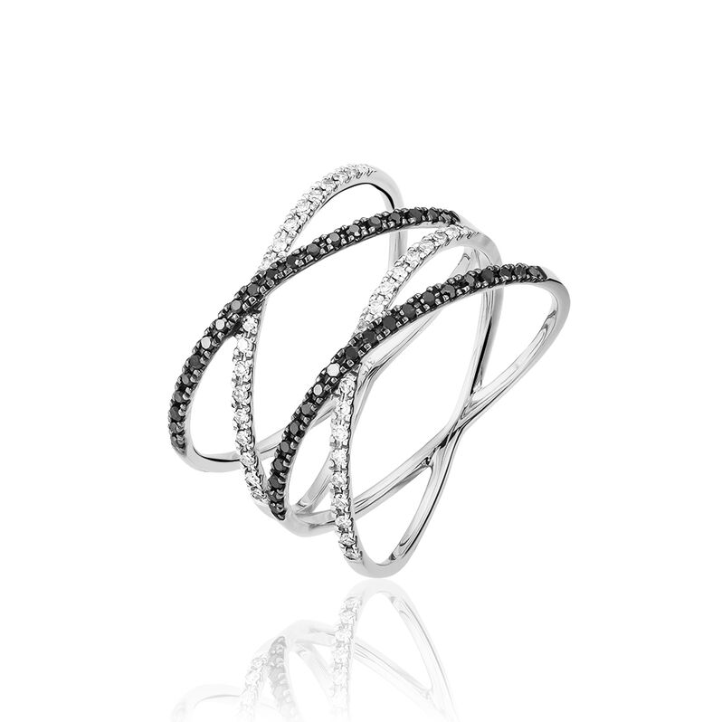 Bague Crescence Or Blanc Diamant - Spannringe Damen | OROVIVO