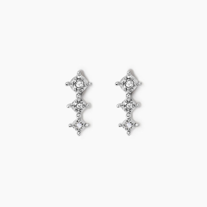 Boucles D'oreilles Puces Ganesha Or Weiss Diamant - Spannringe Damen | OROVIVO