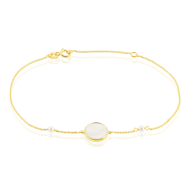 Damenarmband Gold 375 Perlmutt  - Armbänder mit Anhänger Damen | OROVIVO