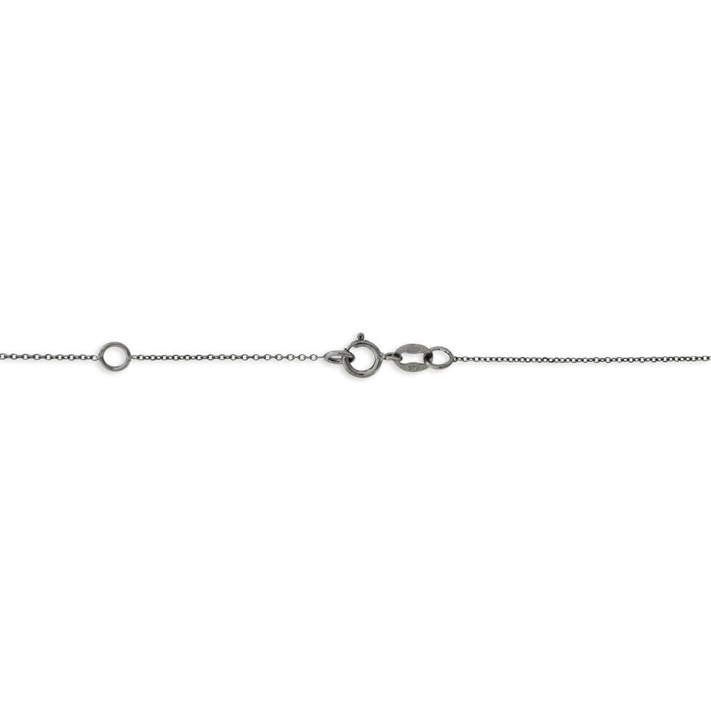 Damen Collier Weißgold 375 Diamant Schwarz Kreis Teani 0,46mm - Halsketten Damen | OROVIVO
