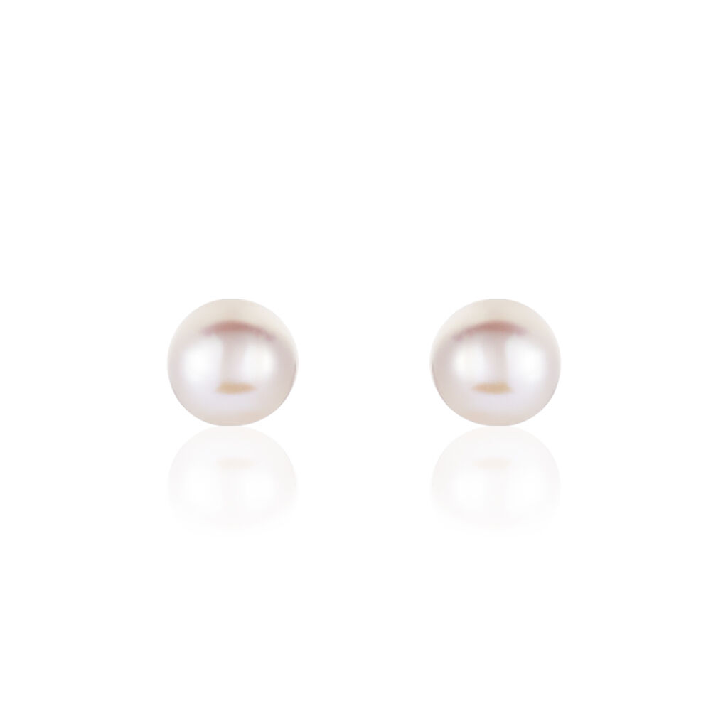 KESA PERLE BUTTON Damen Ohrstecker Gold 375 (9 Karat) Zuchtperle Perlmutt, Ohrstecker mit Stein