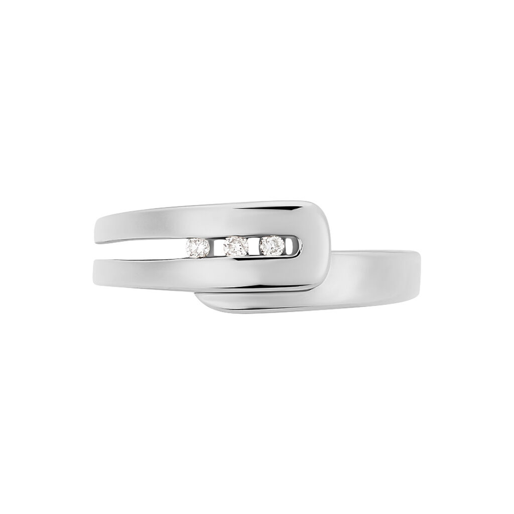 Damen Ring Silber 925 Diamant Wei&szlig; 0,04 ct G&uuml;rtel B 7 mm
