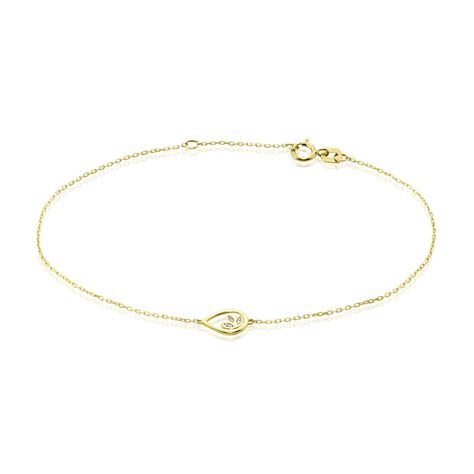 Damenarmband Gold 375 Diamant 0,015ct Tropfen - Armbänder mit Anhänger Damen | OROVIVO