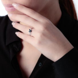 Damenring Weißgold 375 Saphir Diamant Maura - Ringe mit Edelsteinen Damen | OROVIVO