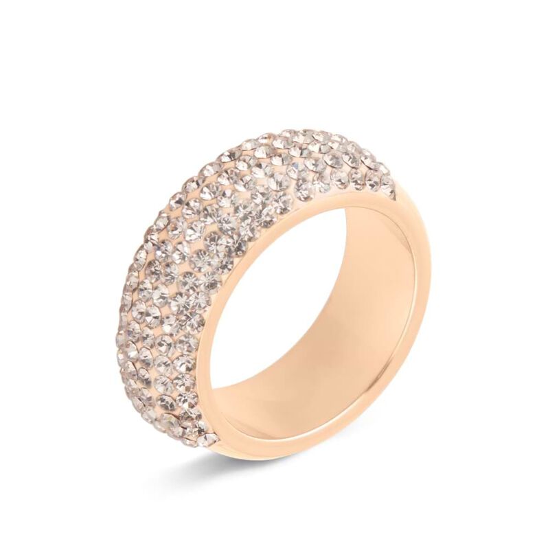 Anello Fascia Aura Acciaio Rosa Cristallo - Spannringe Damen | OROVIVO