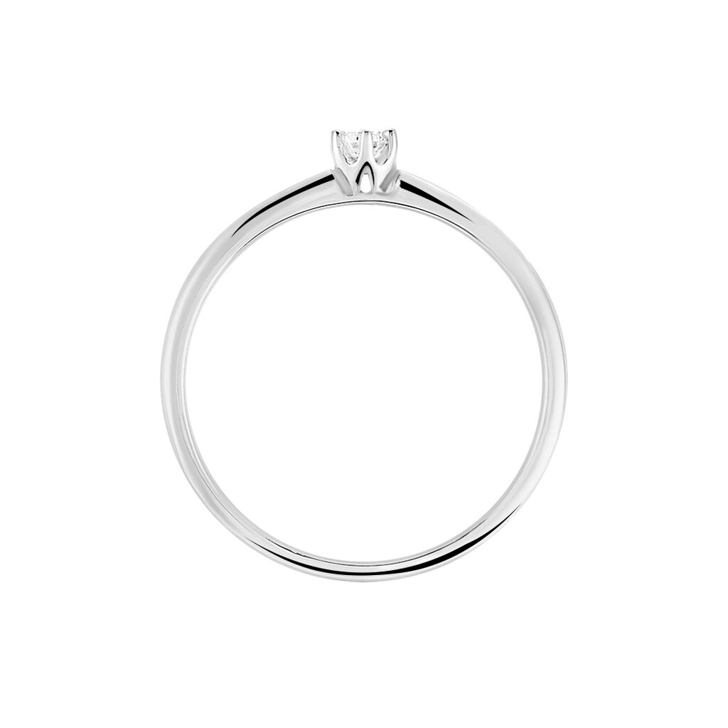 Bague Solitaire Liseline Or Blanc Diamant - Spannringe Damen | OROVIVO