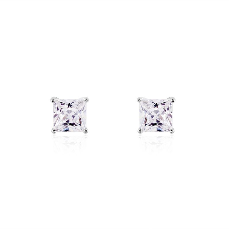 BIRATI Damen Ohrstecker Silber 925 Zirkonia Weiß 1,05 ct Viereck - Ohrstecker Damen | OROVIVO