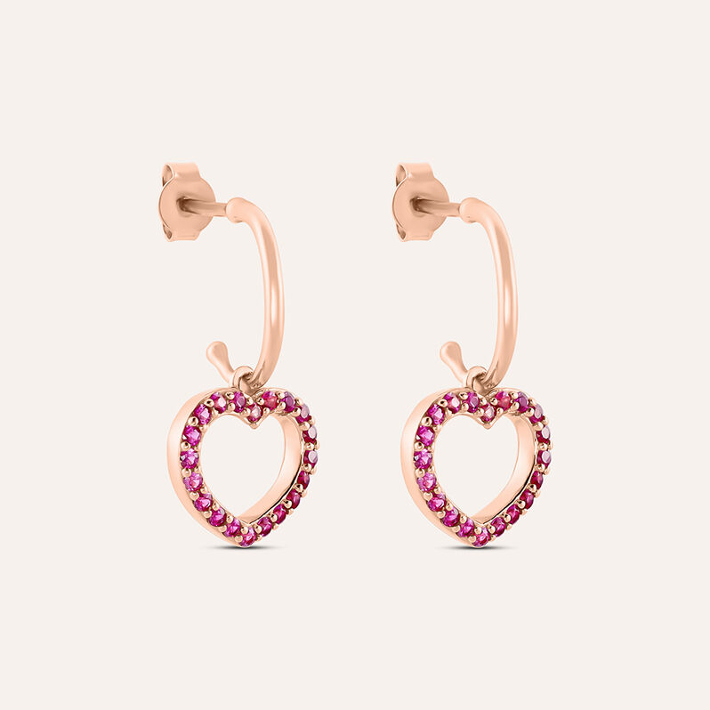Orecchini A Cerchio Silver Rainbow Argento Rosa Cubic Zirconia - Spannringe Damen | OROVIVO