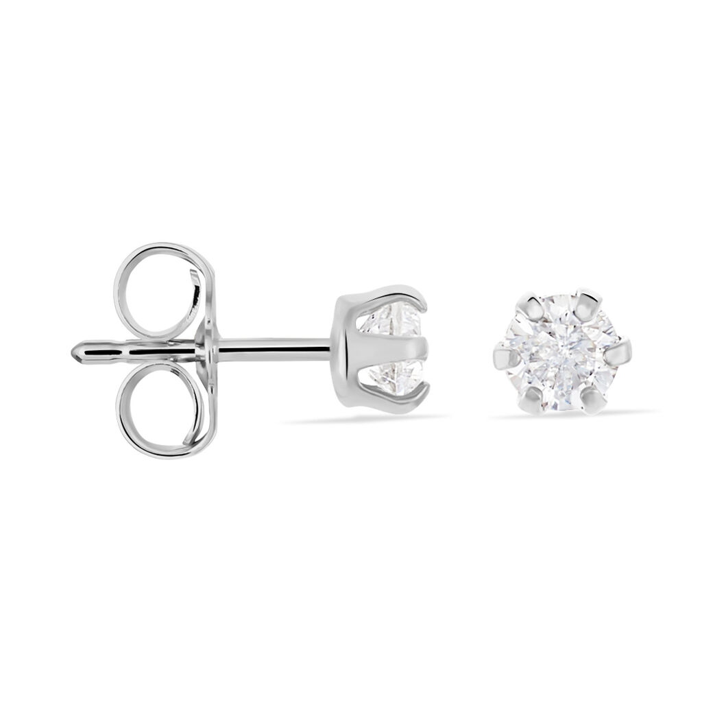 FREYA Damen Ohrstecker Silber 925 Zirkonia Wei&szlig;