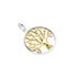 AUGUSTA Damen Anhänger Silber Bicolor Gold/Silber 925 Zirkonia Weiß Lebensbaum