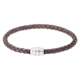Herren Lederarmband Edelstahl Braun - Lederarmbänder Herren | OROVIVO