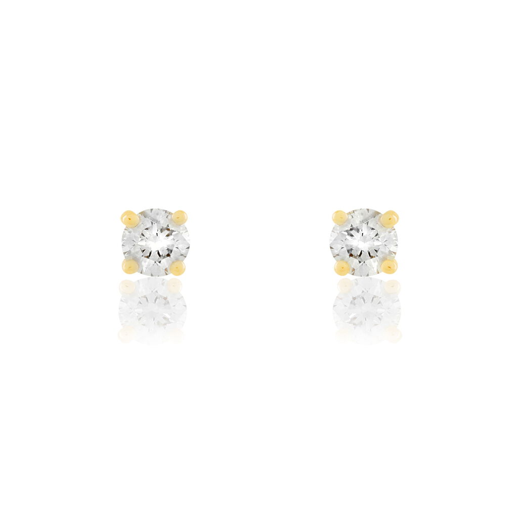 Boucles D'oreilles Puces Tessah Or Jaune Diamant - Spannringe Damen | OROVIVO