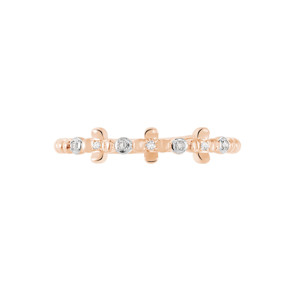 Bague Or Rose Elvira Et Diamant - Spannringe Damen | OROVIVO
