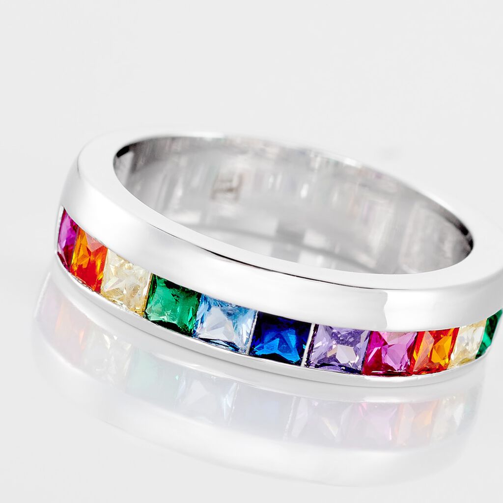 TRU Damen Ring Silber Silber 925 Spinell Rot 0,07 ct Barren B 5 mm