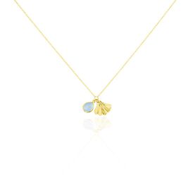 Damen Collier Silber 925 vergoldet Chalcedon Tropfen - Ketten mit Stein Damen | OROVIVO