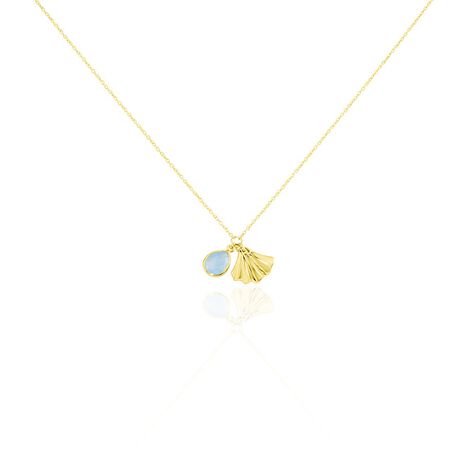 Damen Collier Silber 925 vergoldet Chalcedon Tropfen - Halsketten Damen | OROVIVO
