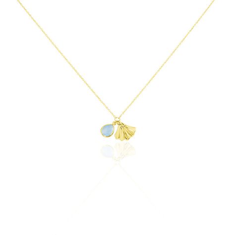 Damen Collier Silber 925 vergoldet Chalcedon Tropfen - Halsketten Damen | OROVIVO