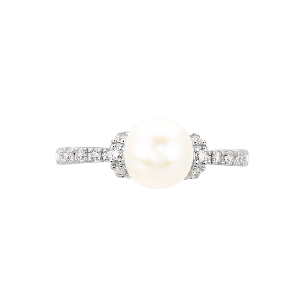 Damenring Silber 925 Zuchtperle Zirkonia - Ringe mit Stein Damen | OROVIVO