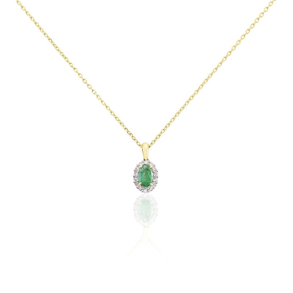 MARION Damen Kette Gold 585 (14 Karat) Smaragd Gr&uuml;n 0,3 ct