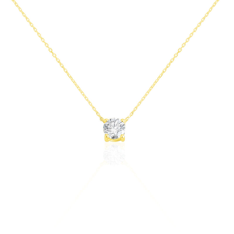 Collier Aphrodite Or Jaune Diamant Synthetique - Spannringe Damen | OROVIVO