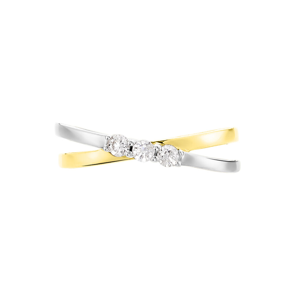Bague Britany Or Bicolore Diamant - Spannringe Damen | OROVIVO