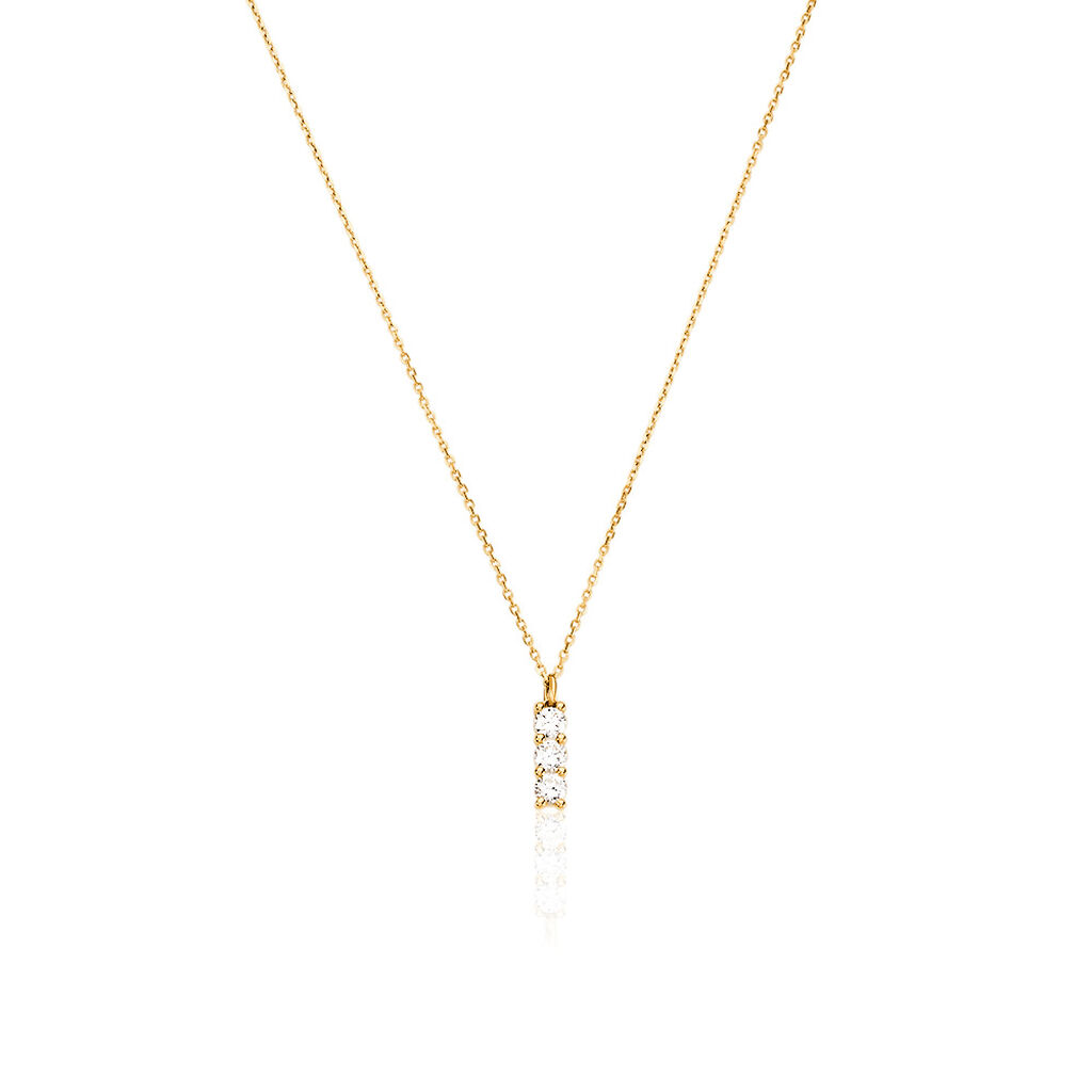 Thumbnail - MERCY Damen Collier Gold 585 (14 Karat) Synthetischer Diamant Weiß 0,3 ct, Collier mit Stein