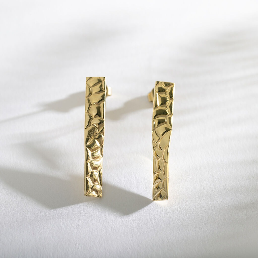 ANTOANETA Damen Ohrringe Lang Edelstahl vergoldet Dreieck