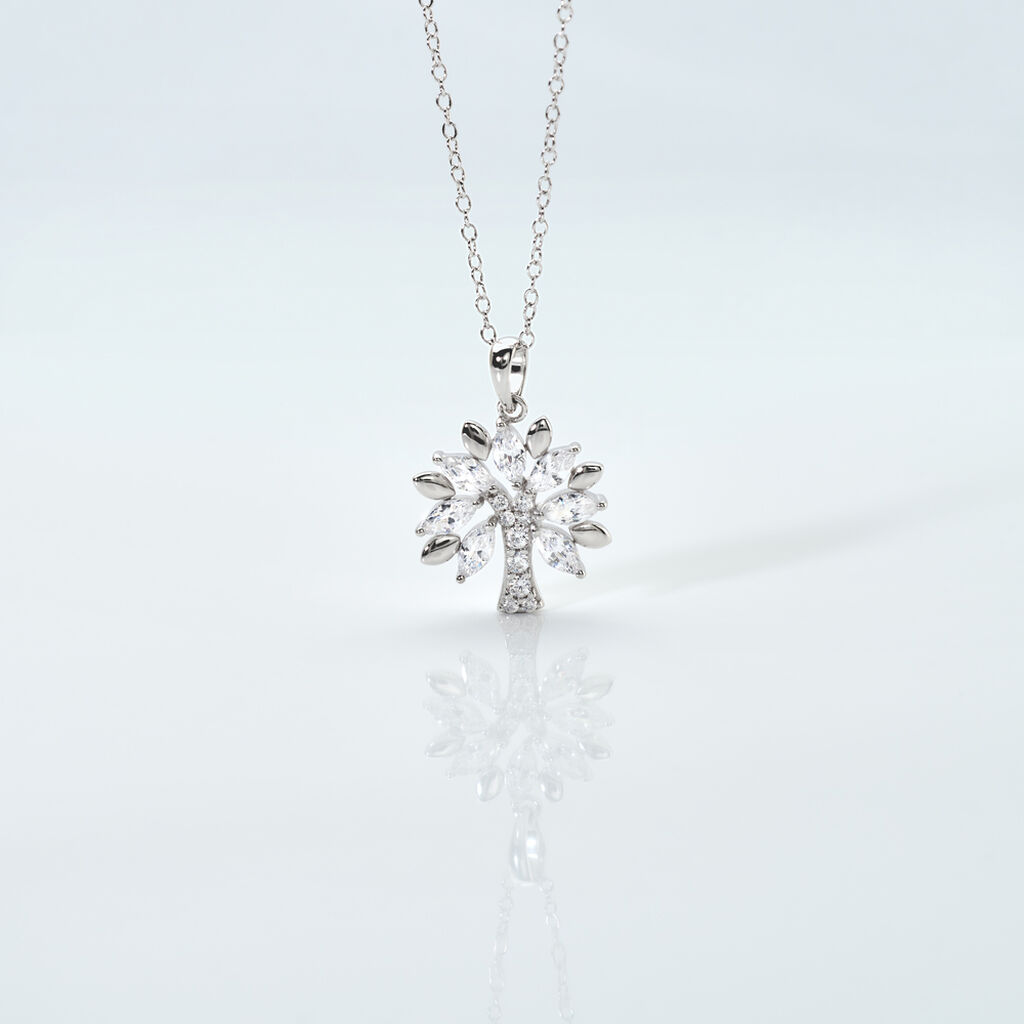 STELLA Damen Collier Silber 925 Zirkonia Wei&szlig; 1,45 ct B 1,2 mm