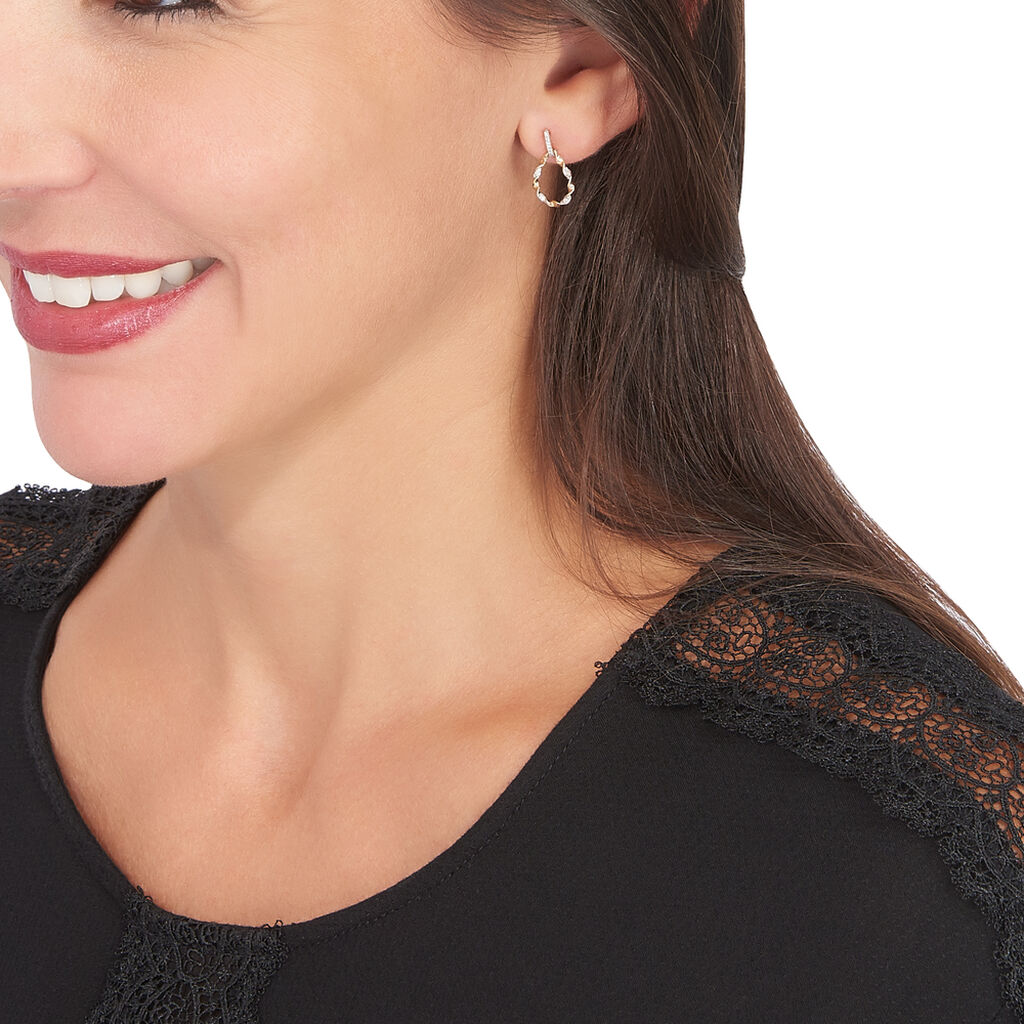 Boucles D'oreilles Or Bicolore Safwa Dia - Spannringe Damen | OROVIVO