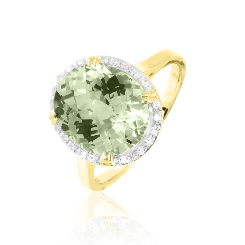 Bague Anna Or Jaune Amethyste Et Diamant - Spannringe Damen | OROVIVO