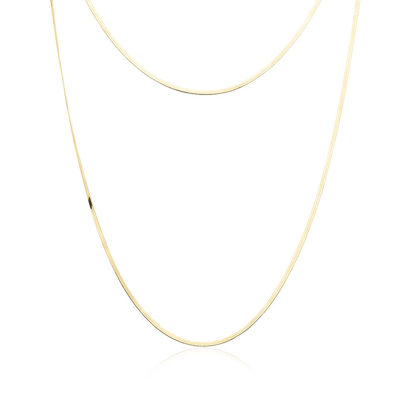 LEILA Damen Collier Silber vergoldet 925 B 0,5 mm - Halsketten Damen | OROVIVO