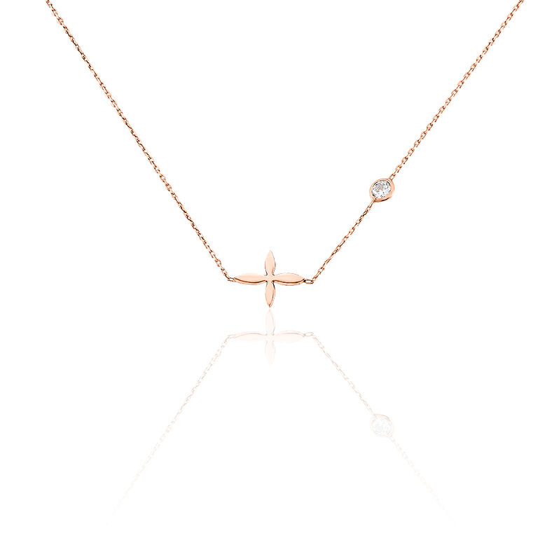 Collier Clarissa Argent Rose Oxyde De Zirconium - Spannringe Damen | OROVIVO