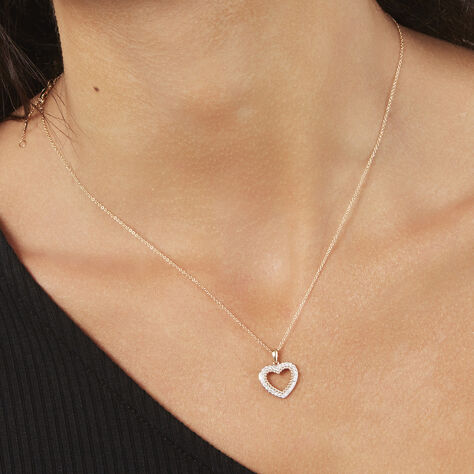 Damen Halskette Gold 375 Diamanten 0,18ct Herz Precious - Halsketten Damen | OROVIVO
