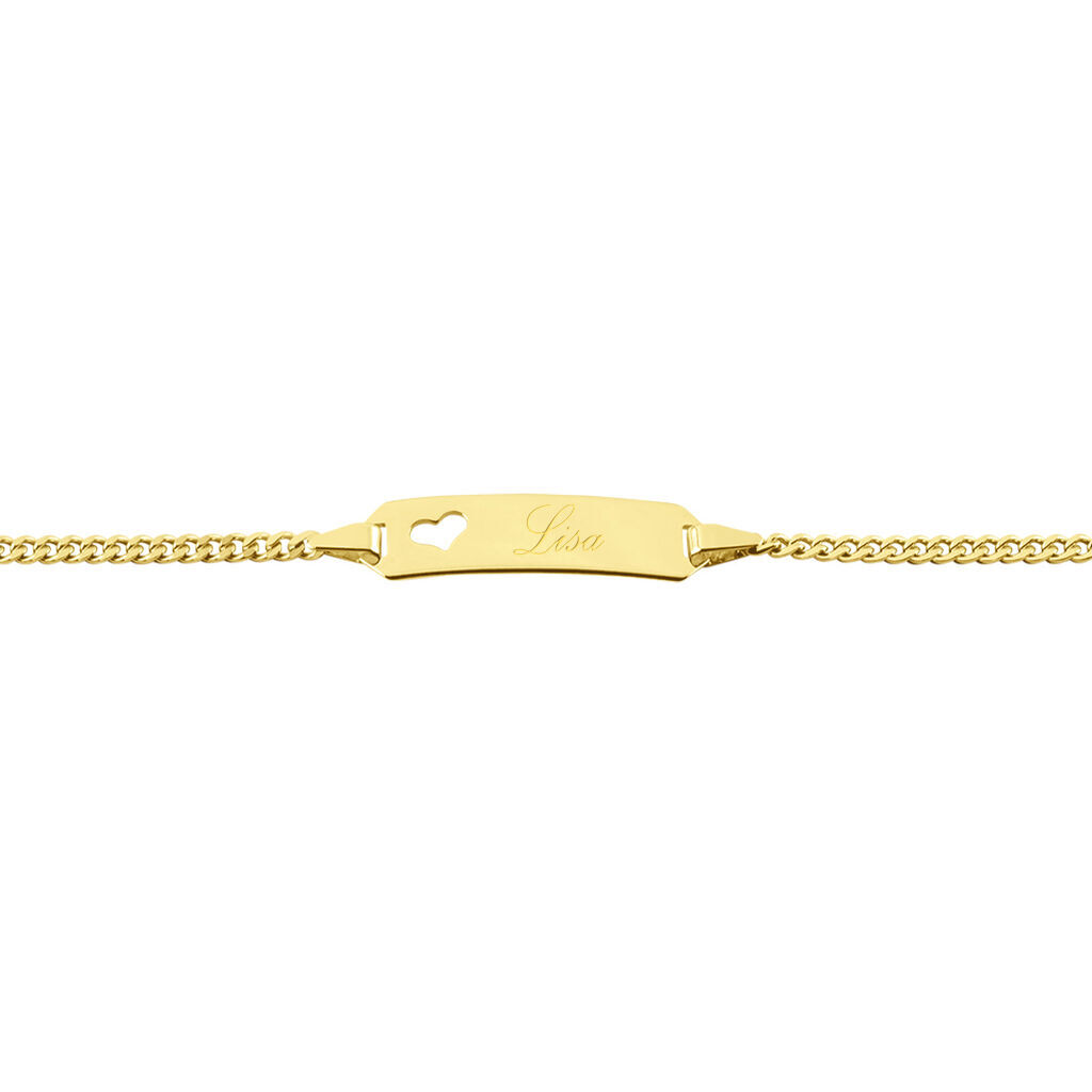 PANZER ID Kinder ID Armband Gold 375 (9 Karat) Herz B 1,7 mm