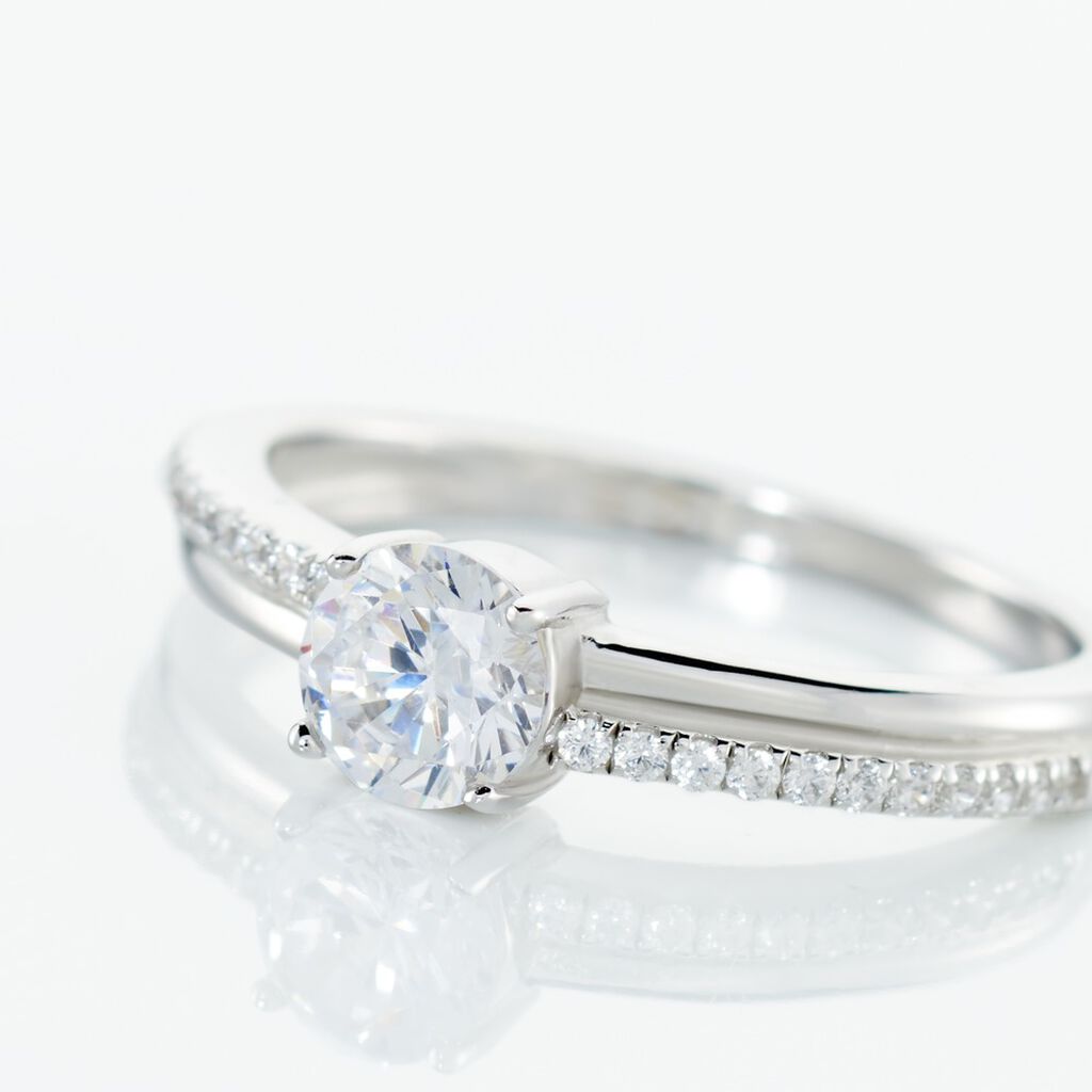 SADE Damen Ring Silber 925 Zirkonia Wei&szlig;