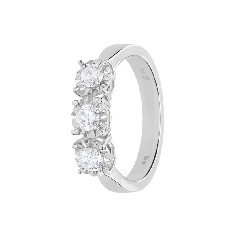 Anello Trilogy Diamotion Oro Bianco Diamante - Spannringe Damen | OROVIVO