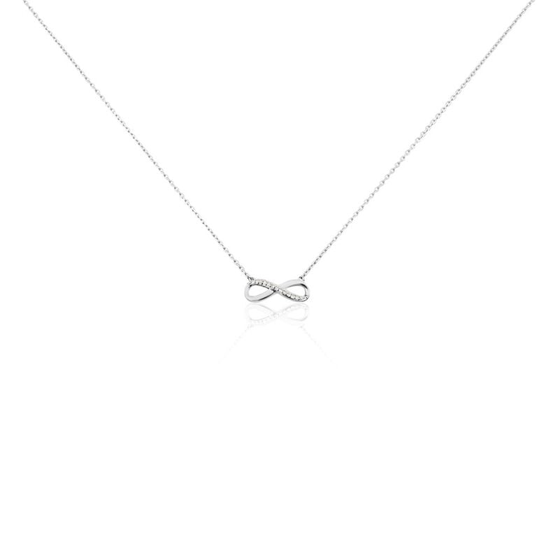 Little Infini Damen Collier Wei&szlig;gold 375 (9 Karat) Diamant Wei&szlig; 0,04 ct Unendlichkeit - Halsketten Damen | OROVIVO
