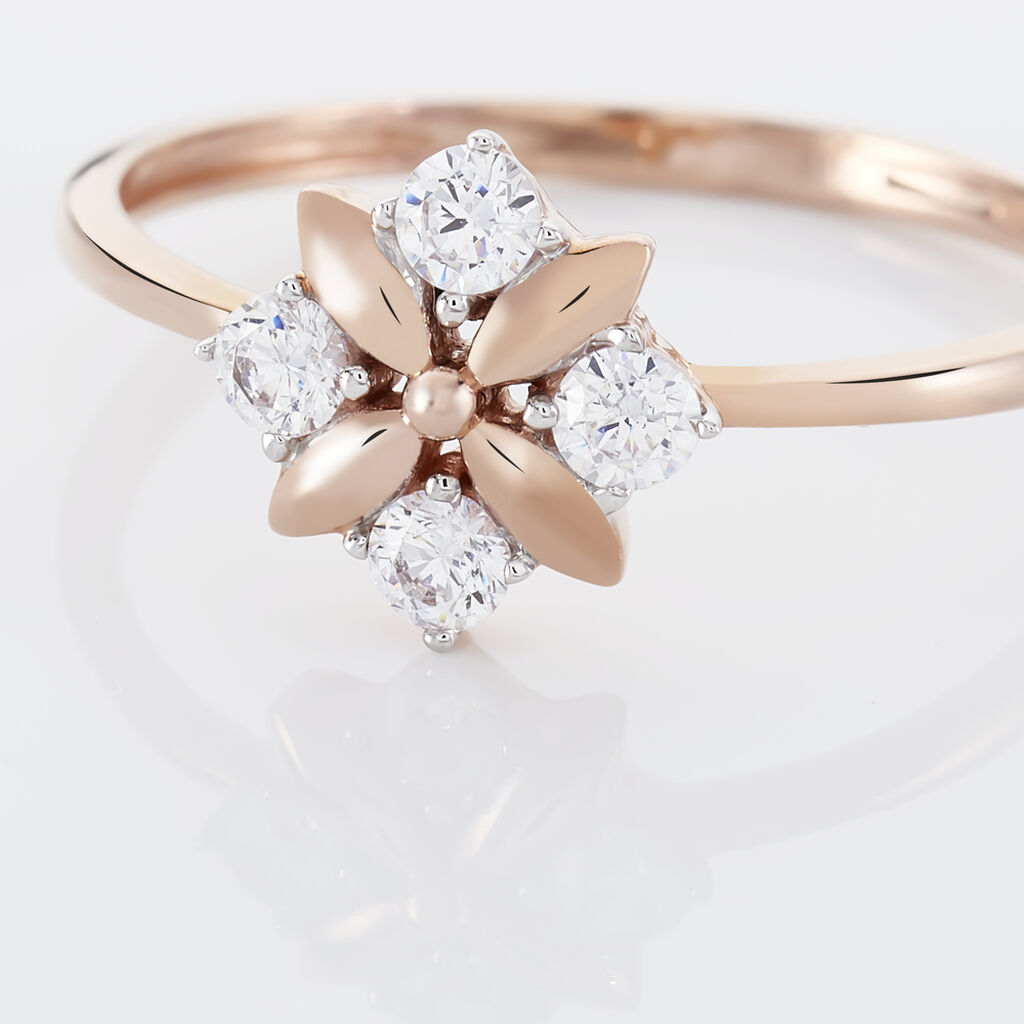 Bague Or Rose Gladysse Et Oxyde - Spannringe Damen | OROVIVO