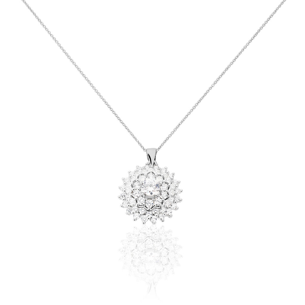 🦚 Damen Collier Silber 925 Zirkonia Philipa 20,00mm, Collier mit Stein